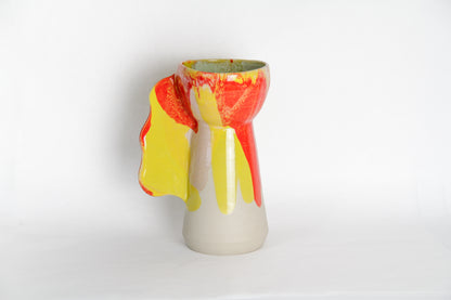 Vase Coupe #2 Jaune, menthe, rose et rouge- 2023