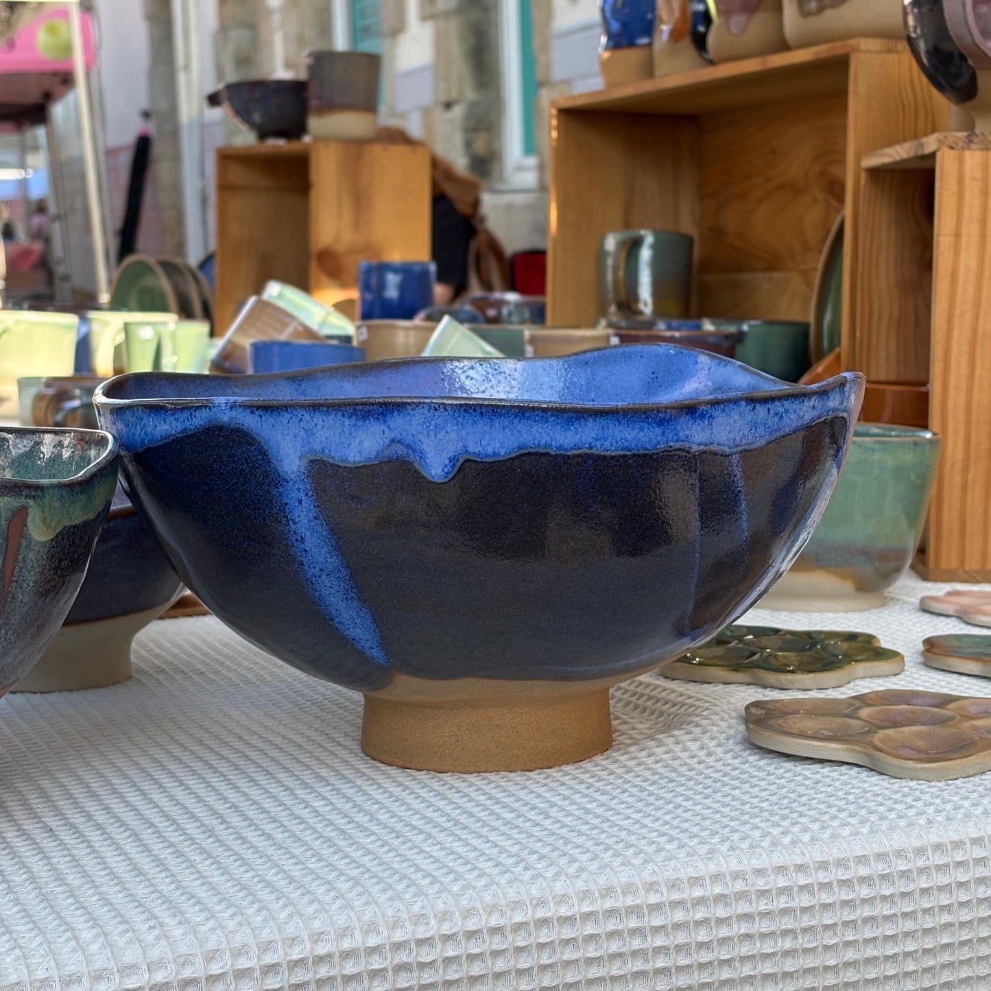 Grand saladier bleu roi