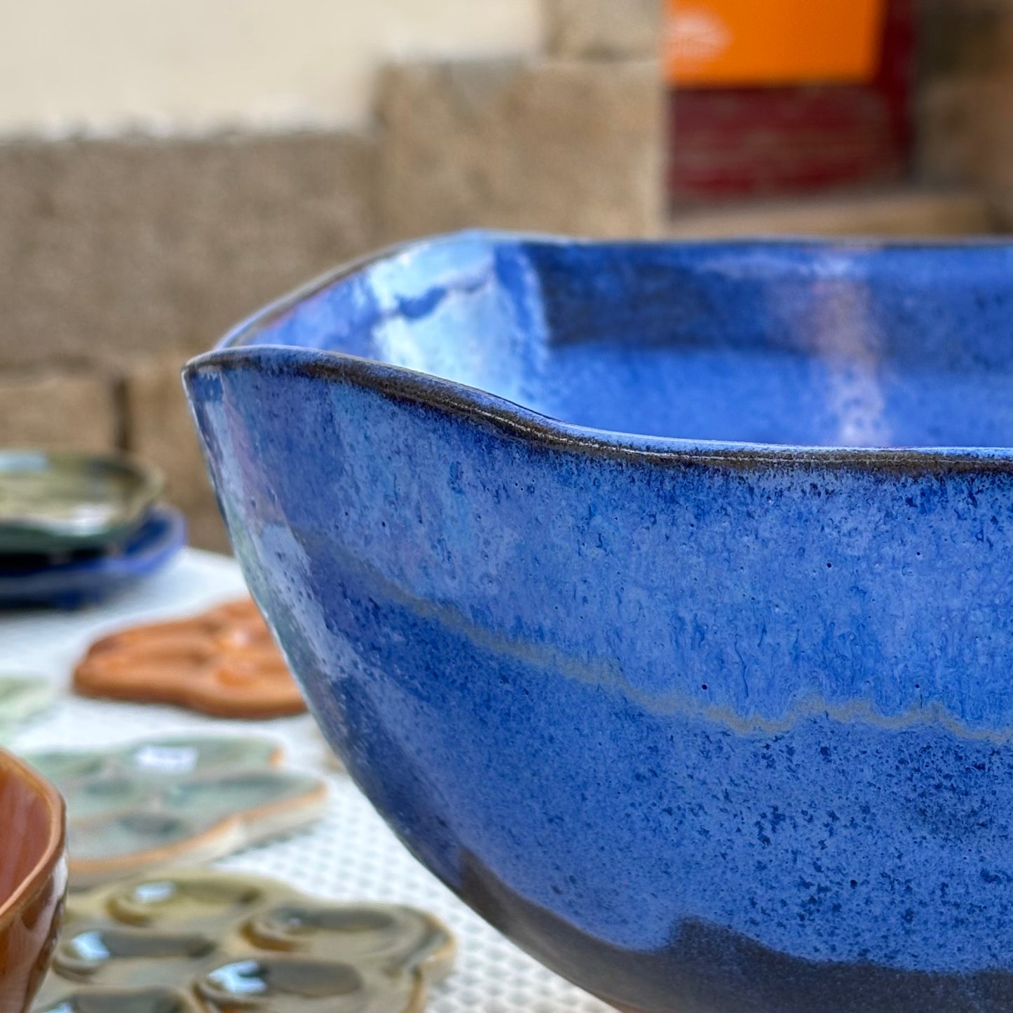 Grand saladier bleu roi