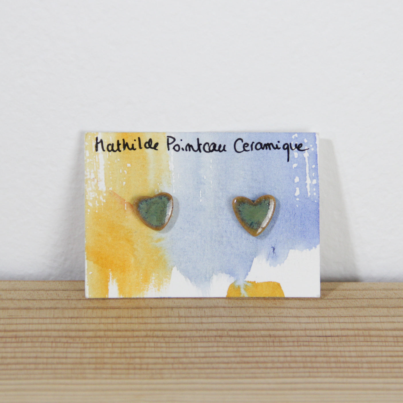 Boucles d'oreilles  | coeur vert