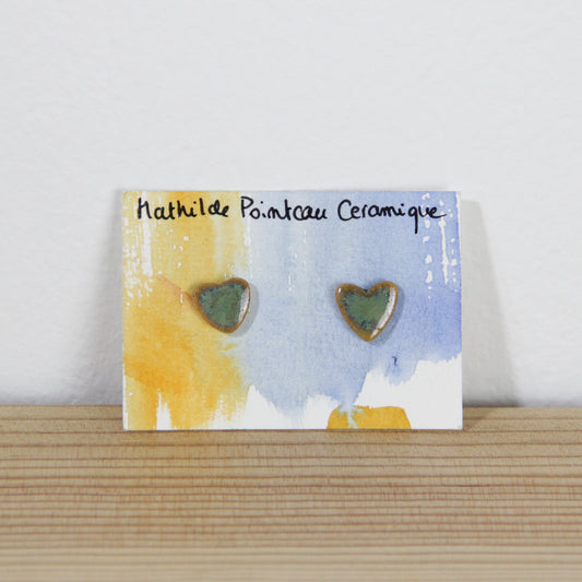 Boucles d'oreilles  | coeur vert