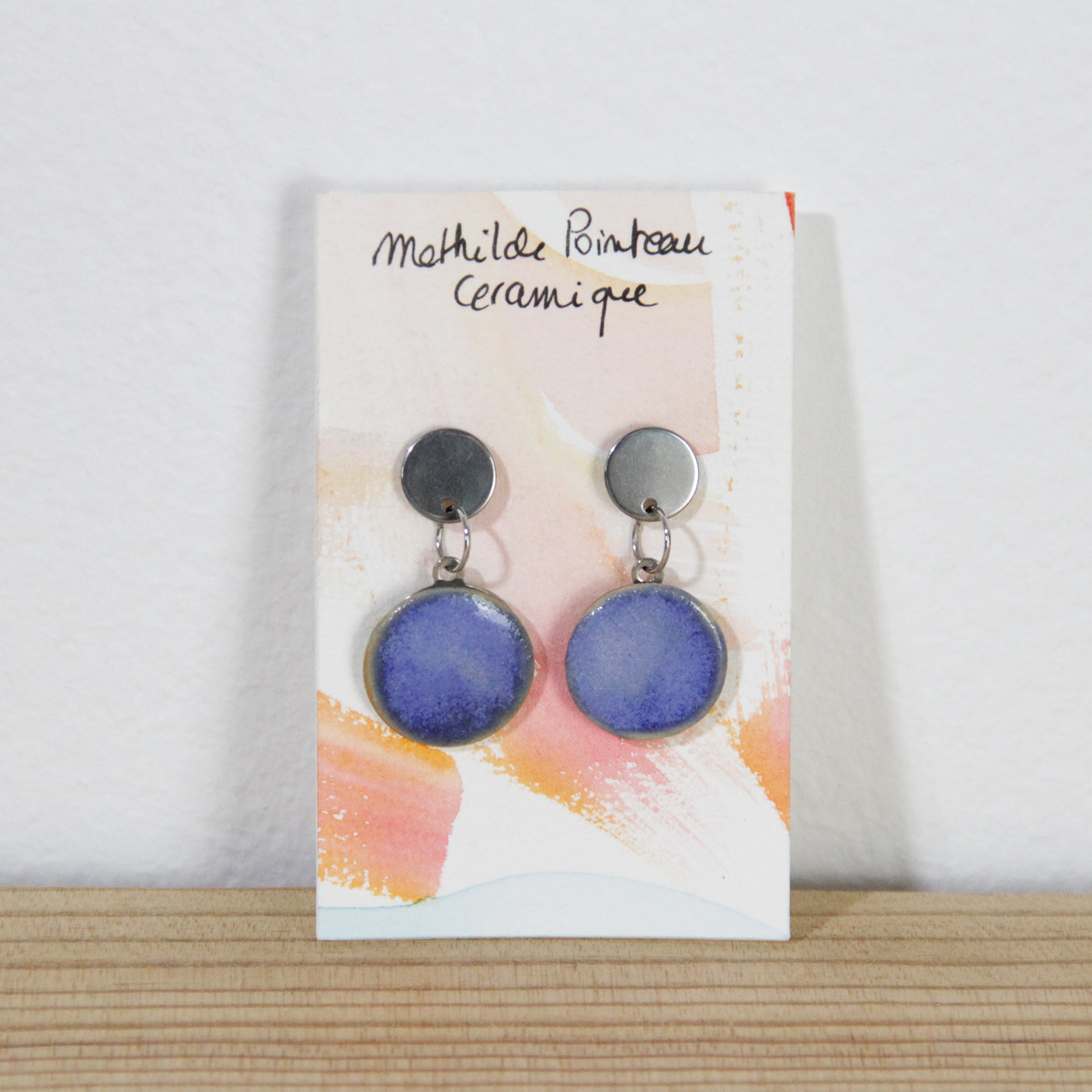Boucles d'oreilles | rondes bleues