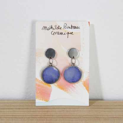 Boucles d'oreilles | rondes bleues
