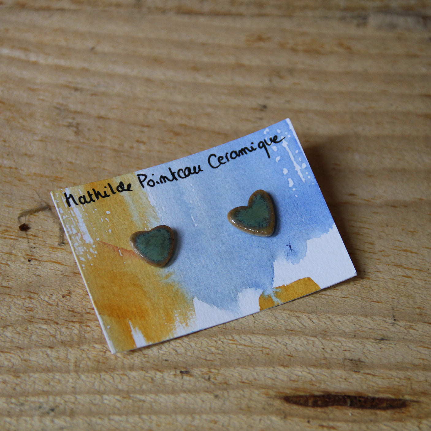 Boucles d'oreilles  | coeur vert