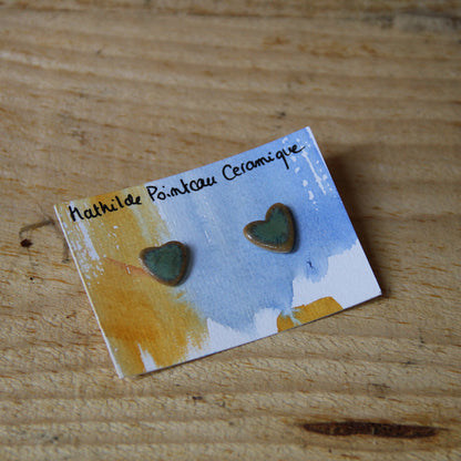 Boucles d'oreilles  | coeur vert