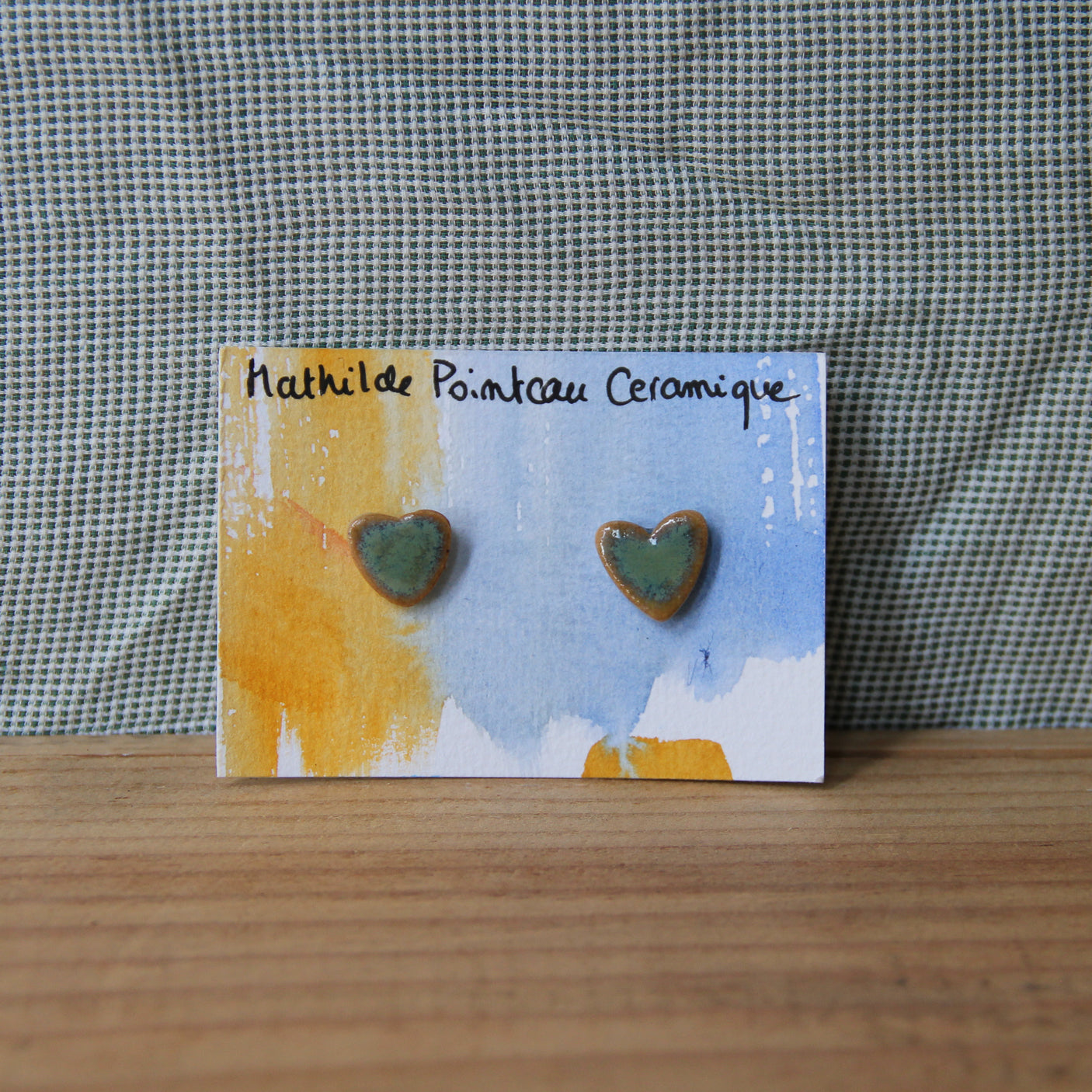 Boucles d'oreilles  | coeur vert
