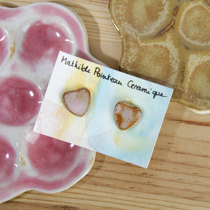 Boucles d'oreilles | coeur rose