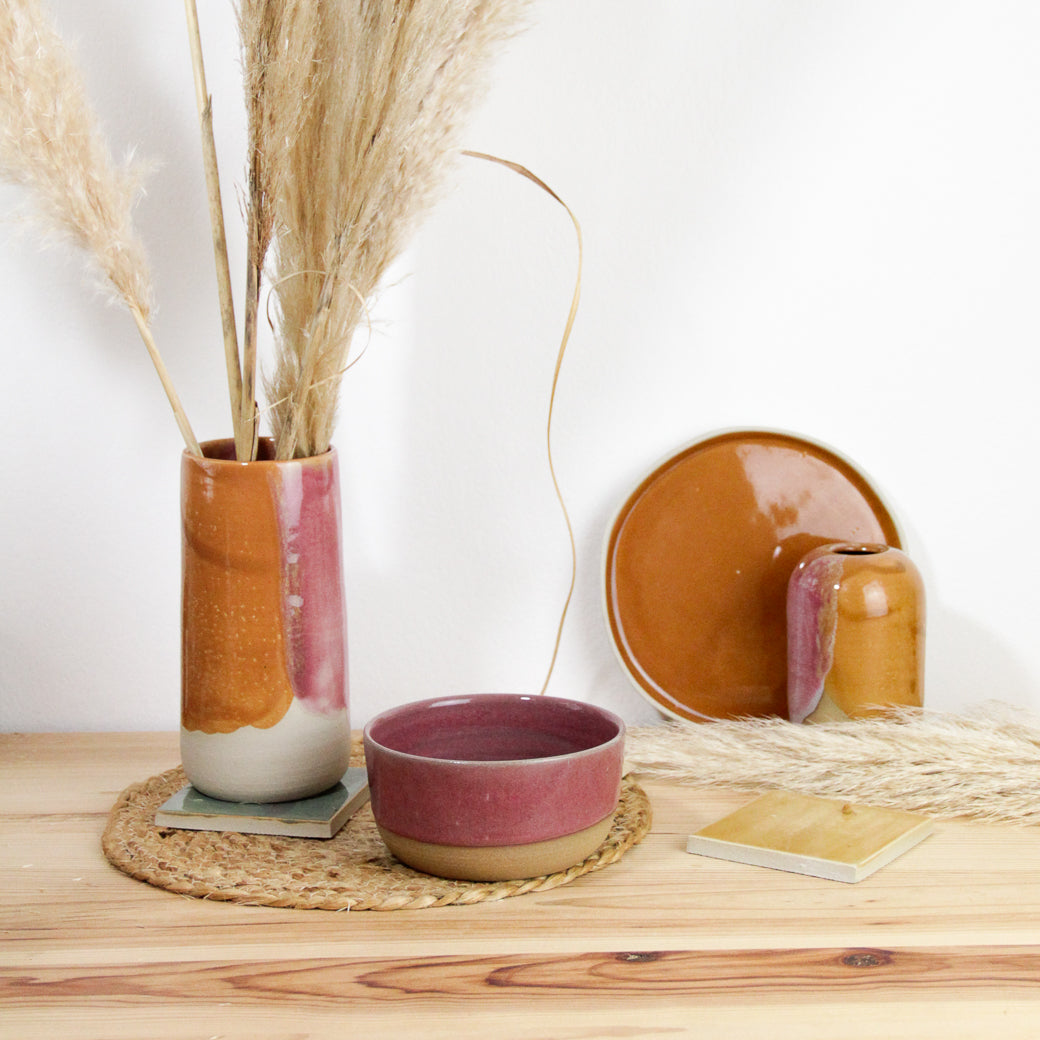 Volcano Vase | pink and green