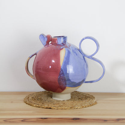 Vase coeur |  Bleu et rose