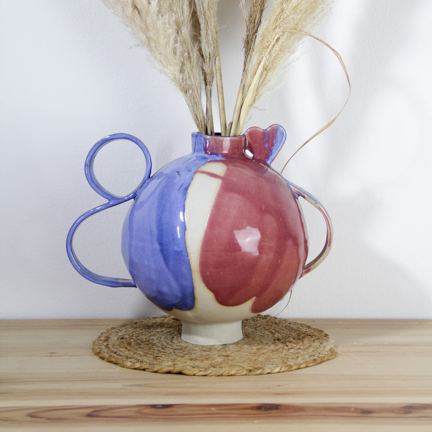 Vase coeur |  Bleu et rose