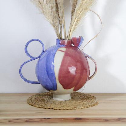 Vase coeur |  Bleu et rose